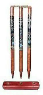 Vinox Wood Wooden Cricket Stumps, 3 Wickets With 1 Stand And 2 Bails