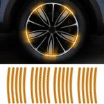 Care N Made ( Orange) (20PCS ) Night Reflective Car Bike & Bicycle Rim Reflectors, Safety Warning Stripe Decals Stickers Decoration Compatible with Hyundai Veloster