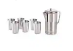 NEELAM Stainless Steel Lemon Jug & Glasses Set of 7