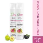 La Pink Ideal Bright Night Cream With White Haldi & Kakadu Plum for Brightened Glass Skin (Pack of 2)