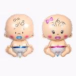 BLODLE 2 Pcs Baby Shower Mini Baby Boy, Baby Girl Foil Balloons, 2 Pcs Mini Baby Shape Foil Balloon, Baby Shower Decoration, Celebration - Pack of 2 Pcs