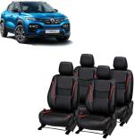 AUTO-SAFE Black, Red Leather Car Seat Cover for Renault Kiger Pack of 8