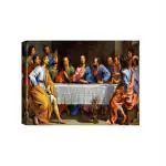SHASWAT ART Beautiful jisus Last Supper Canvas Painting with Wooden Box Frame for Living Room, Bed Room, Office, Hotels (46cm x 61cm)