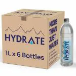 HYDRATE Ionized Alkaline Water with Perfectly Balanced 8.5 pH Essential Minerals Pack of 6(1 Liter)