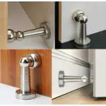 4You Silver Stainless Steel Classic Sleek Magnetic Door Stopper for Home and Office (Pack of 2)