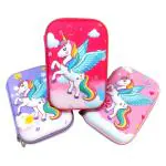 SHANAYA 3D Unicorn Hardtop Embossed Smiggle EVA Pencil Pouch Case (Random Color)