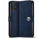 Fastship SAMSUNG Galaxy A23 5G Flip Cover | Full Body Protection | Inside Pockets & Stand | Wallet Stylish Button Magnetic Closure Book Cover Leather Flip Case for SAMSUNG Galaxy A23 5G - Blue