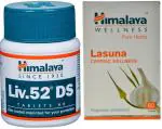 HIMALAYA Liv.52 DS Tablet (1 Pack) and Lasuna for Cardiac Wellness (1 Pack)