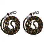 PANCHTATAVA Black Rope Lease Strong Nylon 5.5 Feet Lease for Dogs-Cats with Swivel Snap Ring 135 cm Dog & Cat Cord Leash  (Black)