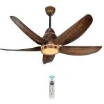 KUHL Stylish Fan Luxus C5 Teakwood| 5 Star Rated| BLDC Technology| Low Power 38W| High Air Flow| Low Noise| 5 Aerodynamic ABS Blades