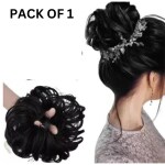 Asfly Effortless Hairstyles with Hair Buns,Beautiful bun | Hair Buns for Every Occasion | Heavenly Hairstyles for Divine Beauty Black PCS-2
