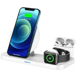 Sevenaire D1700 3-in-1 Wireless Charger Dock [Qi Certified] [15W Fast Charge] for iPhone 14 to 8 series | iWatch 8/ultra/7,SE,6,5,4,3 | AirPods 1,2,3,Pro,Pro2 | Samsung & other Qi Devices (White)