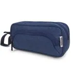 Wooum Premium Quality Pencil and Pen Pouch for Student School Supplies I Office Stationery Supplies (Navy Blue)