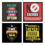 Craft Qila Failure Inspirational Motivational Framed Posters for Room Office Home Decoration Multicolor (8 Inch x 8 Inch) Pack of 4