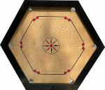 KRUM Hand Made Hexagon 45Inches(6 Player) Supreme Quality Carrom Board 3Inch Boader