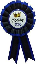 Festiko Birthday King Badge, Badge For Birthday Boy, Birthday Party Props (Black Colour), Party Wearables Badge