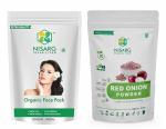 NISARG ORGANIC FARM Combo of Face Pack and Onion Powder I Pure Natural and Organic I Traditional Method Homemade I for Skin, Cooking & Hair Growth I Instant Glow I Everyday Use - 200g x 2 Pack