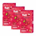 Funtime Juicy Cherry Flavored Lubricated Dotted, Ribbed And Contoured Condom - Pack of 3 (10pcs each)