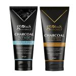 Globus Naturals Charcoal Detoxifying Combo Kit For Exfoliation, Anti-Acne And Pimples, Blackhead Removal (Pack Of 1 Face Wash, 1 Peel Off Mask)