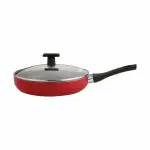 Non Stick Deep Frying Pan with Glass LId - 26 Cm Induction Bottom