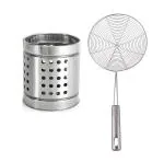 GOODFEEL Stainless Steel Cutlery Holder With Stainless Steel Cutlery Holder With Stand and (Multicolour, Pack of 2)