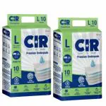 CIR Premium Underpads, Large (90X60Cm) I 10 Hrs Absorption Protection I 10 Units I Pack of 2