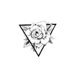 SIMPLY INKED Geometric Rose Temporary Tattoo, Designer Tattoo for all (Geometric rose tattoo) Pack of 2