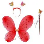 MOMISY Red Baby Ferry Outfit with Feather, Stick and Headband