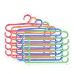 Mapperz 5 Layer Heavy Duty Multipurpose Hanger with Extra Side Hooks for Dupatta ,Tie Cloth Rack Multilayer Storage Scarf Tie Rack Hanger(Multicolor)(Pack of 4)