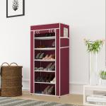 GTC Printed Shoe rack Multipurpose Collapsible Cabinet Rack Storage Organizer Foldable Almirah Non-Woven Laminated Fabric 4 Shelves , 1 Side Pocket