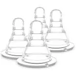 Luvlap Transparent Anti Colic Essential Teat Nipple For Slim Neck Bottle (6 M Plus) 4 pcs