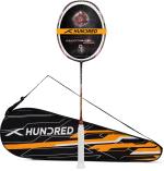 Hundred Black, Red Strung Badminton Racquet, 80 G