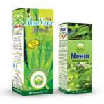 Basic Ayurveda Aloe Vera Juice With Honey 1000 ml with Neem Leaf Margosa Juice 500 Ml