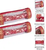 ShubhKarft Travel Bangle Case / Chudi Organizer / Jewellery Pouch / Transparent Bangle Box/Bangle Organizer For Women (Pack of 15, Red)