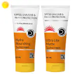 Dermistry 1% Hyaluronic Acid Ultra Hydrating Nourishing Aqua Gel For Dry Combination and Ultra Lite Matte Finish for Oily Acne Prone Skin Sunscreen SPF 50 UVA UVB PA+++ Sun Protection