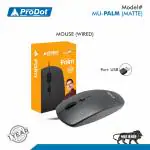 ProDot MU-Palm Made in India USB Wired Optical Mouse with 4 buttons (Matte)