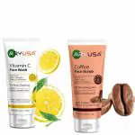 aryusa Coffee Face Scrub & VITAMIN C FACEWASH Enriched with the natural goodness of Lemon, Orange & Pineapple,deeply cleanses your skin Enriched with Coffee Beans, Caffeine & Vitamin E