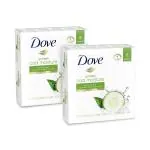 Dove Beauty Bar Bath Soap For Dry Skin Cool Moisture Cucumber And Green Tea, 100ml(16 Bars)