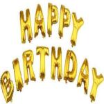 FANEX Solid Happy Birthday Foil Letter Balloon (Pack of 13)