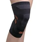 Tynor Knee Cap Air Pro, Black & Orange, Large, Pack of 2