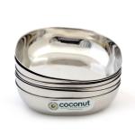 Coconut Aqua Square Stainless Steel Mirror Finish Halwa Plate 14 cm 6 pcs (H7)