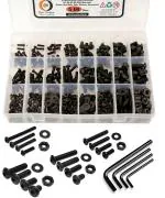 Epi-Torque High Tensile Button Head Bolts - Dia M3 M4 M5 M6 Assorted Lengths 10MM-20MM with Plastic Box Assortment (Pack of 546)