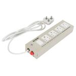 Econe Metal Body 10 Amp And 6 Amp 4 Brass Socket And Switch Extension Board Power Extension Cord Power Strip Surge Protector With Extra Fuse - 4.4 Mtr.