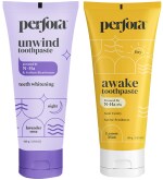 Perfora The Daily Routine Awake & Unwind Toothpaste , Active Freshness Cavity Prevention & Teeth Whitening , SLS & Fluoride Free Toothpastes With N-Ha For Teeth Remineralisation & Oral Care , Set of 2