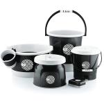 Liza Plastic Bucket, Tub & Mug Bathroom Set 6 pcs, Heavy Duty, Large Capacity (Black)