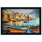 ArtX Multicolor Varanasi Ghat Wall Art Painting 13 X 19 Inch