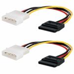 Meshtec New, h 4 Pin Molex to SATA Power Cable Adapter - Pack of 2