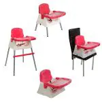 Luvlap Pink 4 In 1 Convertible High Chair Cum Booster Seat