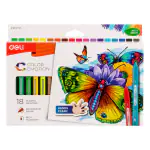 Deli 18 Bright Color Pre-Sharpened Plastic Crayons with Mini Sharpener, EC20010