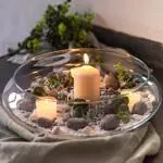 The Purple Tree Decorative Glass Urli Bowl (Pack of 1, 8 inch) Decorative Bowl for Floating Flowers and Tea Light Candles Home , Traditional Urli Bowl , Diwali Urli , Gift for Diwali, Terrarium, Planter